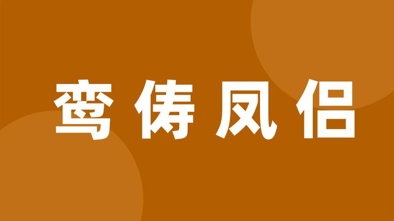 鸾俦凤侣