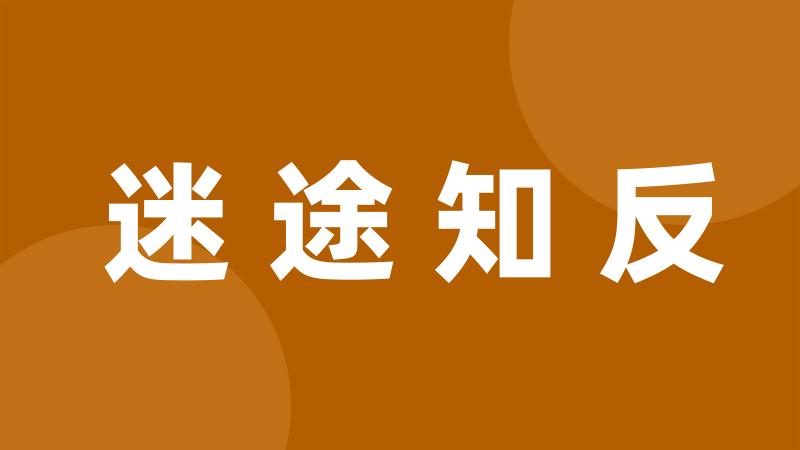 迷途知反