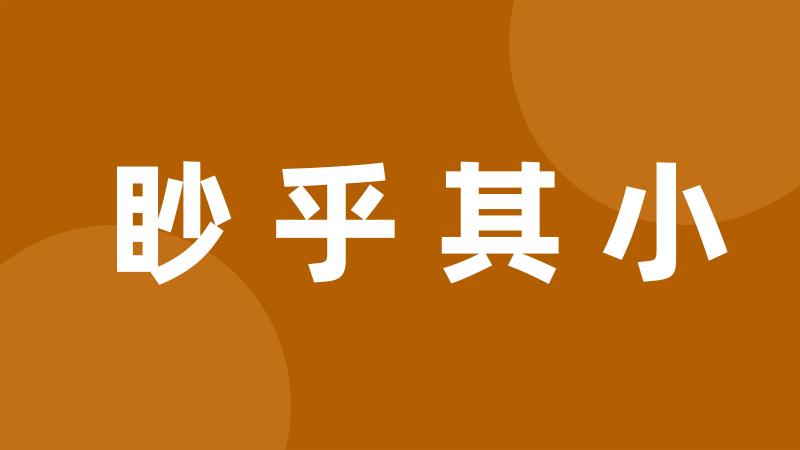 眇乎其小