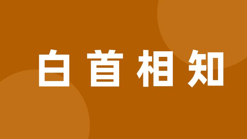 白首相知