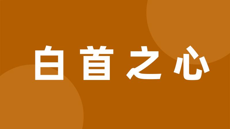 白首之心