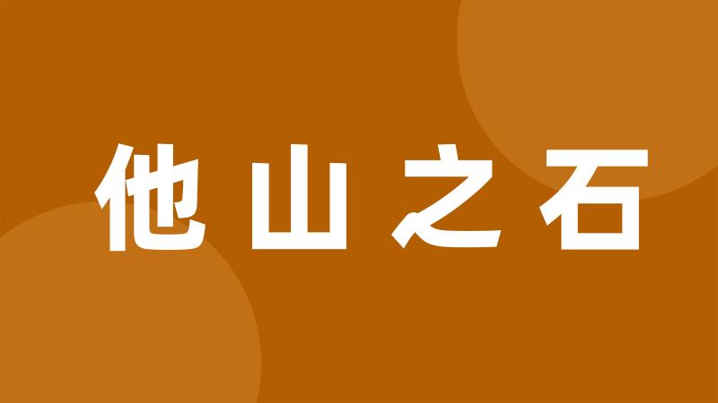 他山之石