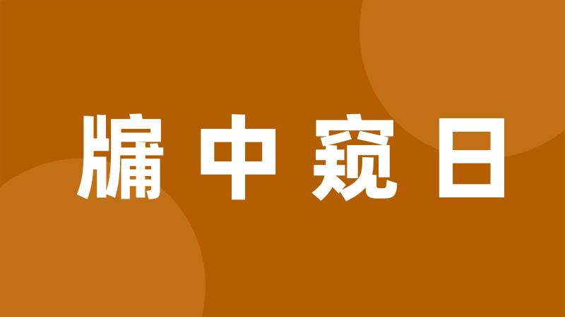 牖中窥日