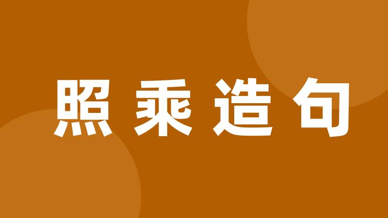 照乘造句