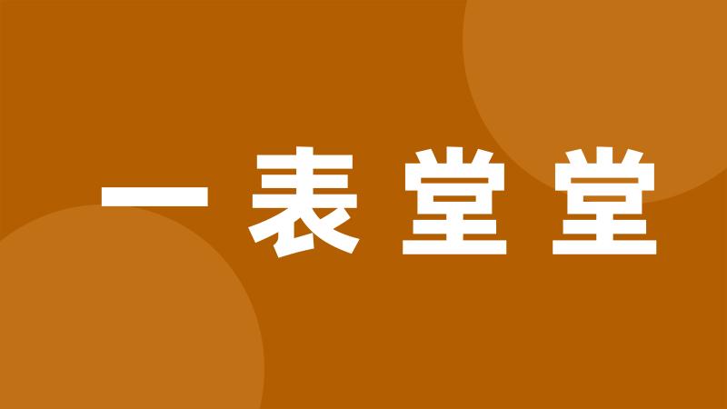 一表堂堂