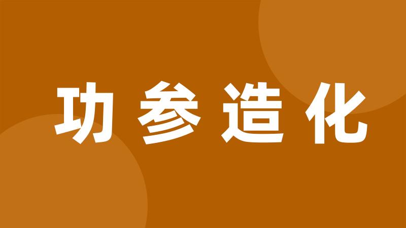 功参造化