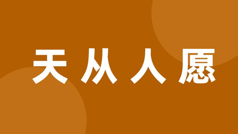 天从人愿