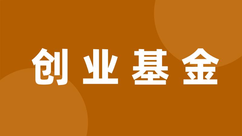 创业基金