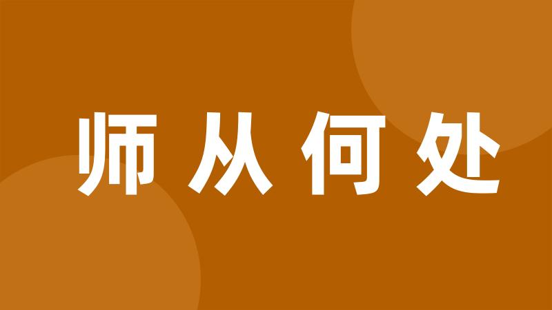 师从何处