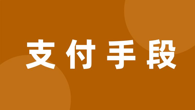 支付手段