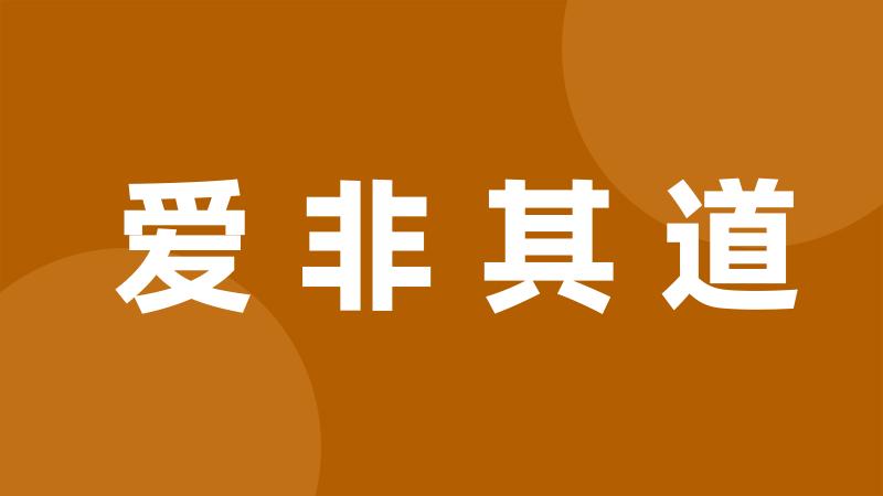 爱非其道