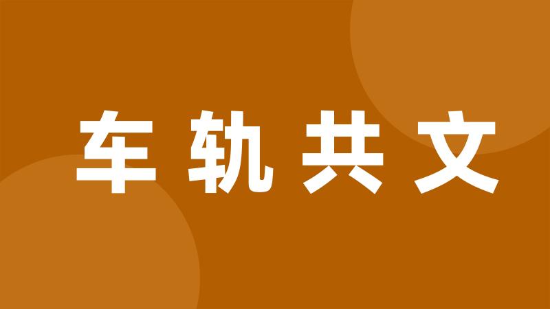 车轨共文