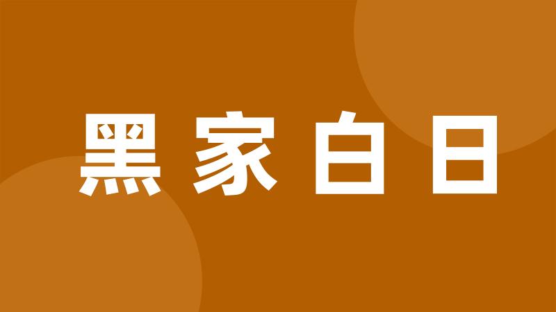 黑家白日