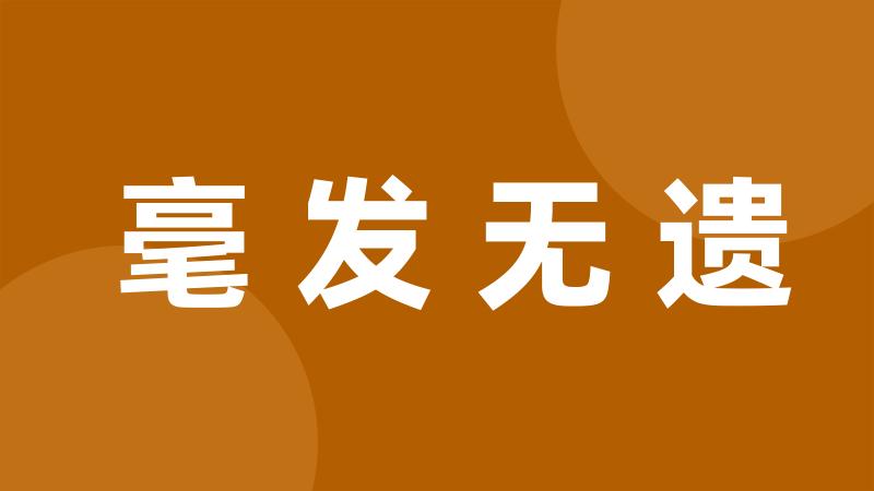 毫发无遗